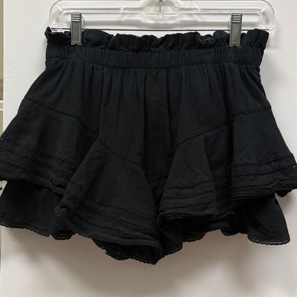 American Eagle Outfitters Black Lace Mini Skort, Size Small